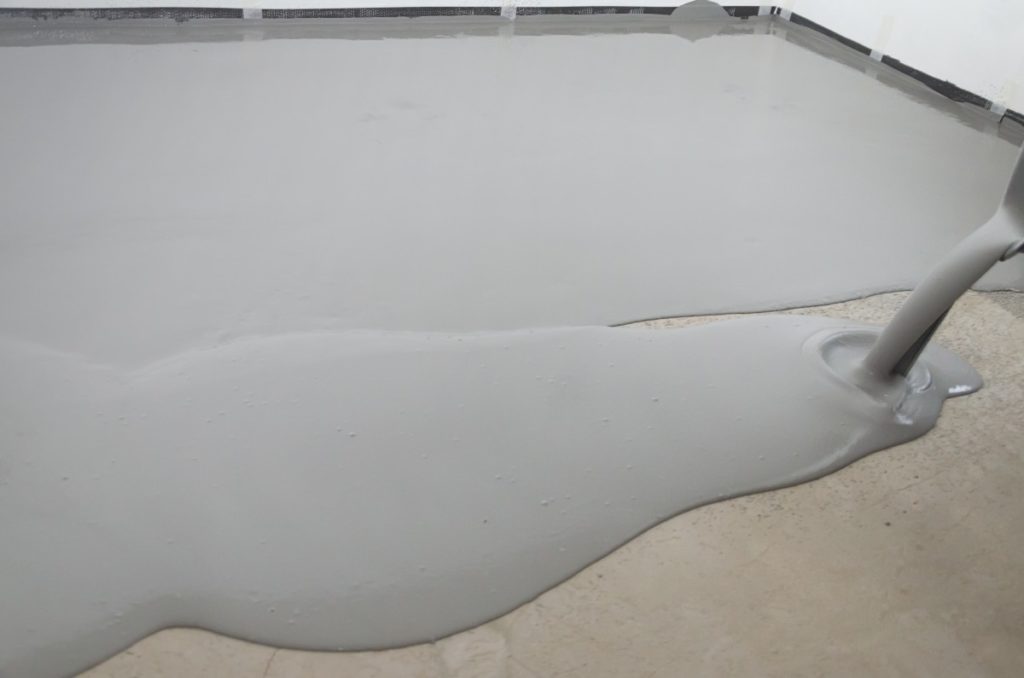 self leveling concrete used as finished floor