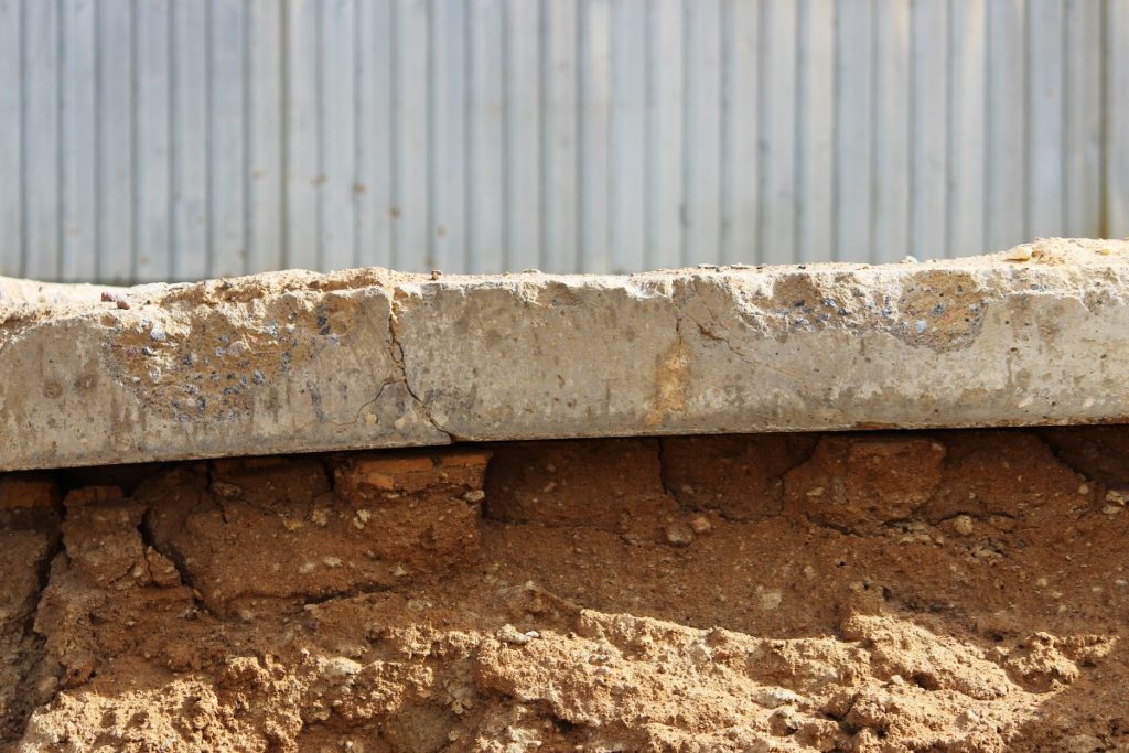 dirt under concrete slab
