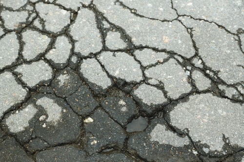 cracked asphalt